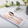imageWDF 300 Pieces Silver Plastic Silverware  Plastic Silverware Heavy Duty  100 Forks 100 Knives 100 Spoons  Disposable Silver Cutlery Perfect for PartyWeddingRose Gold  Baroque