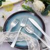 imageWDF 300 Pieces Silver Plastic Silverware  Plastic Silverware Heavy Duty  100 Forks 100 Knives 100 Spoons  Disposable Silver Cutlery Perfect for PartyWeddingSilver  Modern  500PCS