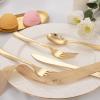 imageWDF 300 Pieces Silver Plastic Silverware  Plastic Silverware Heavy Duty  100 Forks 100 Knives 100 Spoons  Disposable Silver Cutlery Perfect for PartyWeddingGold  Modern  500PCS