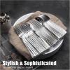 imageWDF 300 Pieces Silver Plastic Silverware  Plastic Silverware Heavy Duty  100 Forks 100 Knives 100 Spoons  Disposable Silver Cutlery Perfect for PartyWeddingSilver  Modern
