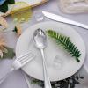 imageWDF 300 Pieces Silver Plastic Silverware  Plastic Silverware Heavy Duty  100 Forks 100 Knives 100 Spoons  Disposable Silver Cutlery Perfect for PartyWeddingSilver  Modern  500PCS