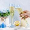 imageWDF 36 Pack Clear Blue Plastic Champagne Flutes  7OZ Blue Champagne Flutes Plastic Champagne Glasses Disposable for Party ampamp WeddingClear Blue