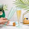 imageWDF 36 Pack Clear Blue Plastic Champagne Flutes  7OZ Blue Champagne Flutes Plastic Champagne Glasses Disposable for Party ampamp WeddingClear Green