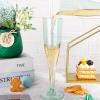 imageWDF 36 Pack Clear Blue Plastic Champagne Flutes  7OZ Blue Champagne Flutes Plastic Champagne Glasses Disposable for Party ampamp WeddingClear Green
