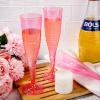imageWDF 36 Pack Clear Blue Plastic Champagne Flutes  7OZ Blue Champagne Flutes Plastic Champagne Glasses Disposable for Party ampamp WeddingClear Pink