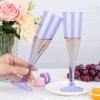 imageWDF 36 Pack Clear Blue Plastic Champagne Flutes  7OZ Blue Champagne Flutes Plastic Champagne Glasses Disposable for Party ampamp WeddingClear Purple