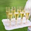 imageWDF 36 Pack Clear Blue Plastic Champagne Flutes  7OZ Blue Champagne Flutes Plastic Champagne Glasses Disposable for Party ampamp WeddingGold