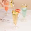 imageWDF 36 Pack Clear Blue Plastic Champagne Flutes  7OZ Blue Champagne Flutes Plastic Champagne Glasses Disposable for Party ampamp WeddingGold Glitter