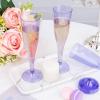 imageWDF 36 Pack Pink Glitter Plastic Champagne Flutes  7OZ Disposable Pink Glasses Glitter Champagne Flutes Plastic for Party ampamp WeddingClear Purple