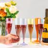 imageWDF 36 Pack Pink Glitter Plastic Champagne Flutes  7OZ Disposable Pink Glasses Glitter Champagne Flutes Plastic for Party ampamp WeddingColorful