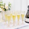 imageWDF 36 Pack Pink Glitter Plastic Champagne Flutes  7OZ Disposable Pink Glasses Glitter Champagne Flutes Plastic for Party ampamp WeddingGold
