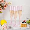imageWDF 36 Pack Pink Glitter Plastic Champagne Flutes  7OZ Disposable Pink Glasses Glitter Champagne Flutes Plastic for Party ampamp WeddingPink