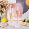 imageWDF 36 Pack Pink Glitter Plastic Champagne Flutes  7OZ Disposable Pink Glasses Glitter Champagne Flutes Plastic for Party ampamp WeddingPink