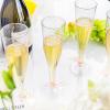 imageWDF 36 Pack Pink Glitter Plastic Champagne Flutes  7OZ Disposable Pink Glasses Glitter Champagne Flutes Plastic for Party ampamp WeddingSilver