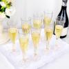 imageWDF 36 Pack Pink Glitter Plastic Champagne Flutes  7OZ Disposable Pink Glasses Glitter Champagne Flutes Plastic for Party ampamp WeddingSilver