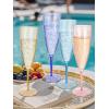imageWDF 36PCS Clear Champagne Flutes Plastic  6 OZ Clear Disposable Champagne Flutes Party Supplies for WeddingBirthdayPartiesColorful