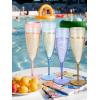 imageWDF 36PCS Clear Champagne Flutes Plastic  6 OZ Clear Disposable Champagne Flutes Party Supplies for WeddingBirthdayPartiesColorful
