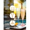 imageWDF 36PCS Clear Champagne Flutes Plastic  6 OZ Clear Disposable Champagne Flutes Party Supplies for WeddingBirthdayPartiesColorful