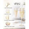 imageWDF 36PCS Clear Champagne Flutes Plastic  6 OZ Clear Disposable Champagne Flutes Party Supplies for WeddingBirthdayPartiesGold
