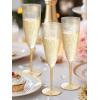 imageWDF 36PCS Clear Champagne Flutes Plastic  6 OZ Clear Disposable Champagne Flutes Party Supplies for WeddingBirthdayPartiesGold