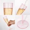 imageWDF 36PCS Clear Champagne Flutes Plastic  6 OZ Clear Disposable Champagne Flutes Party Supplies for WeddingBirthdayPartiesPink