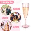 imageWDF 36PCS Clear Champagne Flutes Plastic  6 OZ Clear Disposable Champagne Flutes Party Supplies for WeddingBirthdayPartiesPink