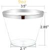 imageWDF 60 PACK Clear Plastic Cups 9 Oz Clear Disposable Cups For Party Holiday Gathering WeddingSilver 60Count