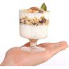 imageWDF 7oz Clear Dessert Cups Disposable  96 Pack Dessert Cups With Mini Gold Spoons Plastic Parfait Cups Medium to Large 48 Ice Cream Plastic Cups ampamp 48 Gold Tasting Spoons for Weddings ampamp PartySilver Glitter  7oz