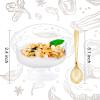 imageWDF 7oz Clear Dessert Cups Disposable  96 Pack Dessert Cups With Mini Gold Spoons Plastic Parfait Cups Medium to Large 48 Ice Cream Plastic Cups ampamp 48 Gold Tasting Spoons for Weddings ampamp PartyClear  7oz