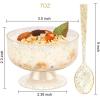 imageWDF 7oz Clear Dessert Cups Disposable  96 Pack Dessert Cups With Mini Gold Spoons Plastic Parfait Cups Medium to Large 48 Ice Cream Plastic Cups ampamp 48 Gold Tasting Spoons for Weddings ampamp PartyGold  7oz
