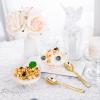 imageWDF 7oz Clear Dessert Cups Disposable  96 Pack Dessert Cups With Mini Gold Spoons Plastic Parfait Cups Medium to Large 48 Ice Cream Plastic Cups ampamp 48 Gold Tasting Spoons for Weddings ampamp PartyClear  7oz