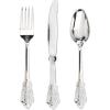 imageWDF 300 Pieces Silver Plastic Silverware  Plastic Silverware Heavy Duty  100 Forks 100 Knives 100 Spoons  Disposable Silver Cutlery Perfect for PartyWeddingSilver  Baroque