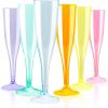 imageWDF 36 Pack Clear Blue Plastic Champagne Flutes  7OZ Blue Champagne Flutes Plastic Champagne Glasses Disposable for Party ampamp WeddingColorful