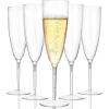 imageWDF 36PCS Clear Champagne Flutes Plastic  6 OZ Clear Disposable Champagne Flutes Party Supplies for WeddingBirthdayPartiesClear