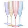imageWDF 36PCS Clear Champagne Flutes Plastic  6 OZ Clear Disposable Champagne Flutes Party Supplies for WeddingBirthdayPartiesColorful