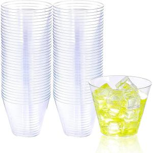 imageWDF 200 Pack Colorful Plastic Cups Disposable  include 50 Pink Blue Green Yellow Colorful Plastic Cups For Party Baby Shower WeddingClear60Count