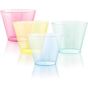 imageWDF 200 Pack Colorful Plastic Cups Disposable  include 50 Pink Blue Green Yellow Colorful Plastic Cups For Party Baby Shower WeddingColorful200Count