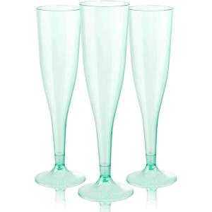 imageWDF 36 Pack Clear Blue Plastic Champagne Flutes  7OZ Blue Champagne Flutes Plastic Champagne Glasses Disposable for Party ampamp WeddingClear Green