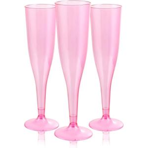 imageWDF 36 Pack Clear Blue Plastic Champagne Flutes  7OZ Blue Champagne Flutes Plastic Champagne Glasses Disposable for Party ampamp WeddingClear Pink