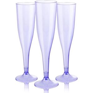 imageWDF 36 Pack Clear Blue Plastic Champagne Flutes  7OZ Blue Champagne Flutes Plastic Champagne Glasses Disposable for Party ampamp WeddingClear Purple
