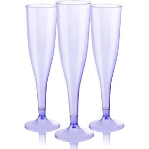 imageWDF 36 Pack Pink Glitter Plastic Champagne Flutes  7OZ Disposable Pink Glasses Glitter Champagne Flutes Plastic for Party ampamp WeddingClear Purple