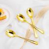 imageWDF 100 Pack Gold Plastic Spoons Disposable  Durable Heavy Duty 69 Inch Gold Spoons Heat Resistant Modern Disposable Spoons Perfect for Parties Wedding BanquetsGold Spoons