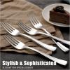 imageWDF 100 Pack Gold Plastic Spoons Disposable  Durable Heavy Duty 69 Inch Gold Spoons Heat Resistant Modern Disposable Spoons Perfect for Parties Wedding BanquetsSilver Forks