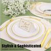 imageWDF 100 Pack Gold Plastic Spoons Disposable  Durable Heavy Duty 69 Inch Gold Spoons Heat Resistant Modern Disposable Spoons Perfect for Parties Wedding BanquetsGold
