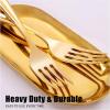 imageWDF 100 Pack Gold Plastic Spoons Disposable  Durable Heavy Duty 69 Inch Gold Spoons Heat Resistant Modern Disposable Spoons Perfect for Parties Wedding BanquetsGold