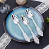 imageWDF 120 Pieces Heavy Duty Pink Plastic Silverware  Pink Plastic Cutlery Set  Disposable Pink Utensils  Disposable Flatware Includes 40 Forks 40 Spoons 40 Knives for Party WeddingArgent