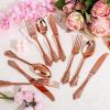 imageWDF 120 Pieces Heavy Duty Pink Plastic Silverware  Pink Plastic Cutlery Set  Disposable Pink Utensils  Disposable Flatware Includes 40 Forks 40 Spoons 40 Knives for Party WeddingRose Gold