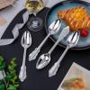 imageWDF 120 Pieces Heavy Duty Pink Plastic Silverware  Pink Plastic Cutlery Set  Disposable Pink Utensils  Disposable Flatware Includes 40 Forks 40 Spoons 40 Knives for Party WeddingArgent