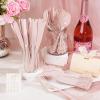 imageWDF 120 Pieces Heavy Duty Pink Plastic Silverware  Pink Plastic Cutlery Set  Disposable Pink Utensils  Disposable Flatware Includes 40 Forks 40 Spoons 40 Knives for Party WeddingPink