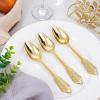 imageWDF 120 Pieces Heavy Duty Pink Plastic Silverware  Pink Plastic Cutlery Set  Disposable Pink Utensils  Disposable Flatware Includes 40 Forks 40 Spoons 40 Knives for Party WeddingGolden